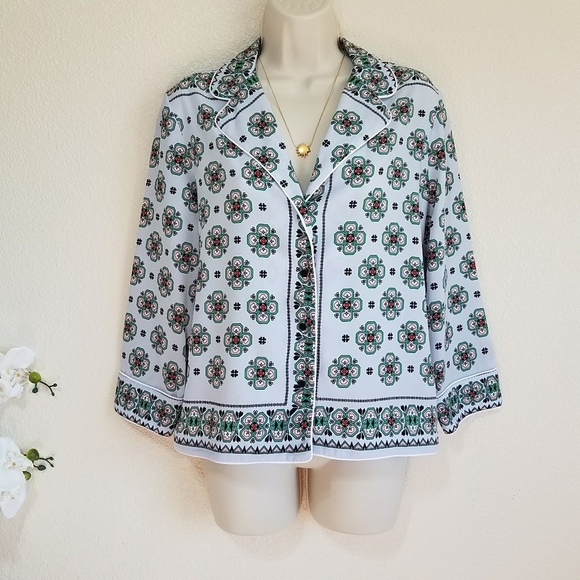 Sandro Bleu Ciel Print Blouse - Picture 1 of 9